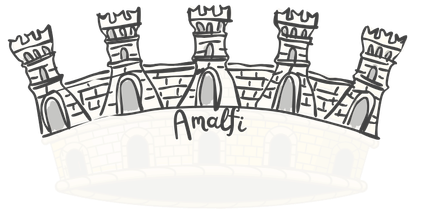 Wappen vom Ort: Amalfi Swallowtail Merlons | Schwalbenschwanzzinnen in Süditalien | Wappen vom Ort: Amalfi