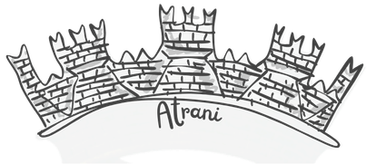 Wappen vom Ort: Atrani Swallowtail Merlons | Schwalbenschwanzzinnen in Süditalien | Wappen vom Ort: Atrani