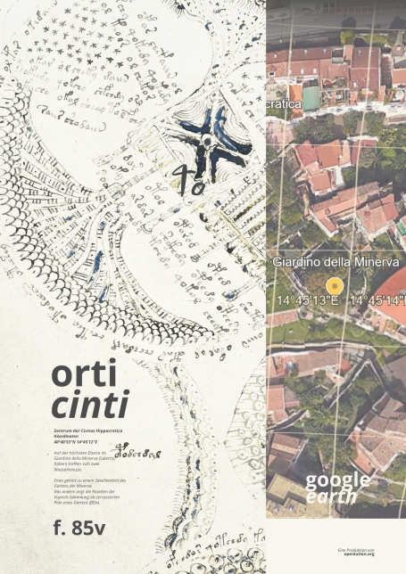 Voynich Rosette f85v findet ihre Geokoordinate Voynich Rosette f85v findet ihre Geokoordinate 40°40'53"N 14°45'12"E über Google Earth