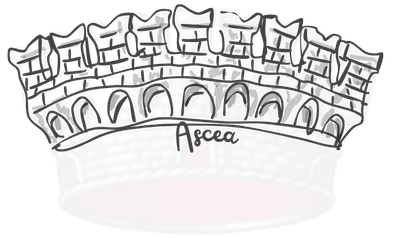 Wappen vom Ort: Ascea Swallowtail Merlons | Schwalbenschwanzzinnen in Süditalien | Wappen vom Ort: Ascea