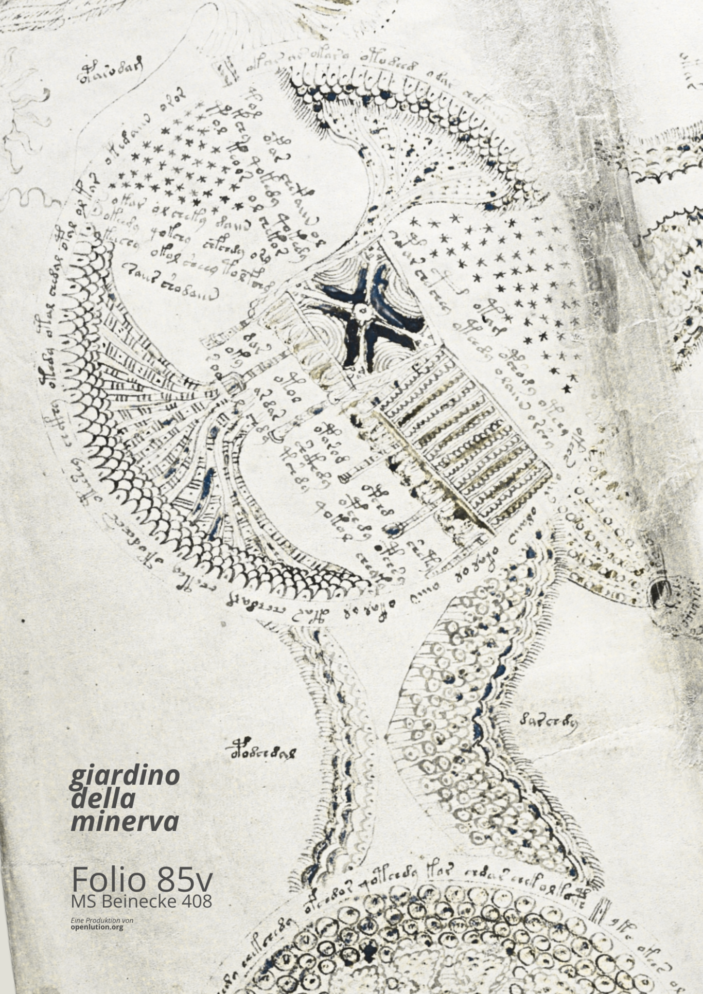 Folio 85v ist ein Plan des Giardino della Minerva Folio 85v der MS Beinecke 408 ist ein Plan des Giardino della Minerva