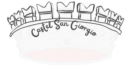 Wappen vom Ort: Castel San Giorgio Swallowtail Merlons | Schwalbenschwanzzinnen in Süditalien | Wappen vom Ort: Castel San Giorgio