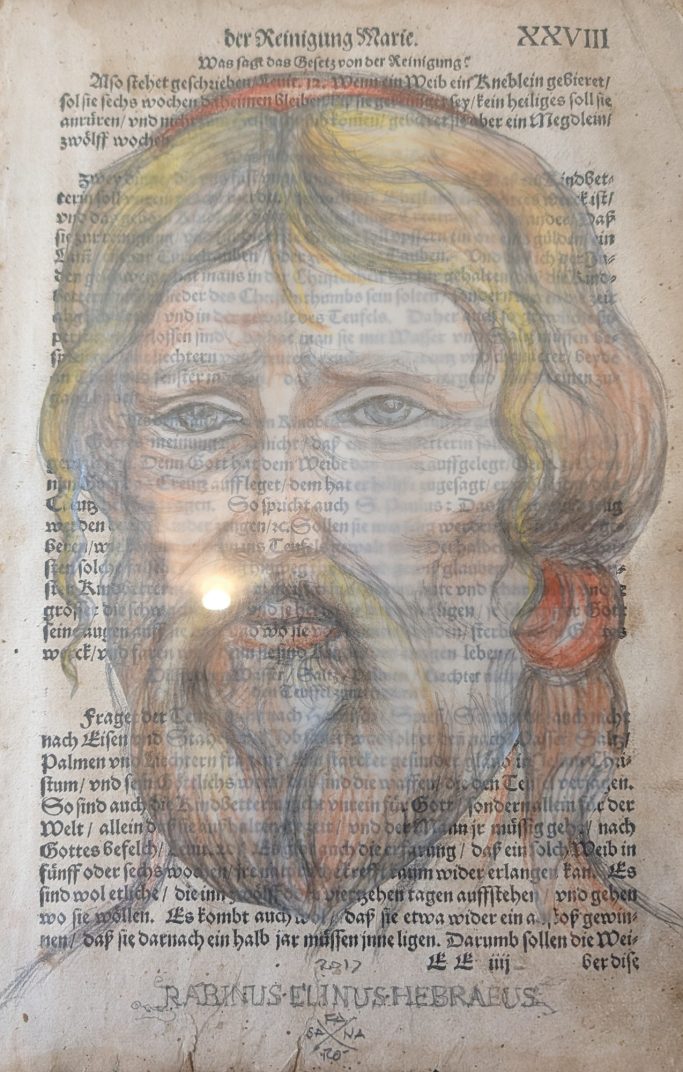 Rabinus Elinus Hebraeus - Kunstinstallation im Giardino della Minerva