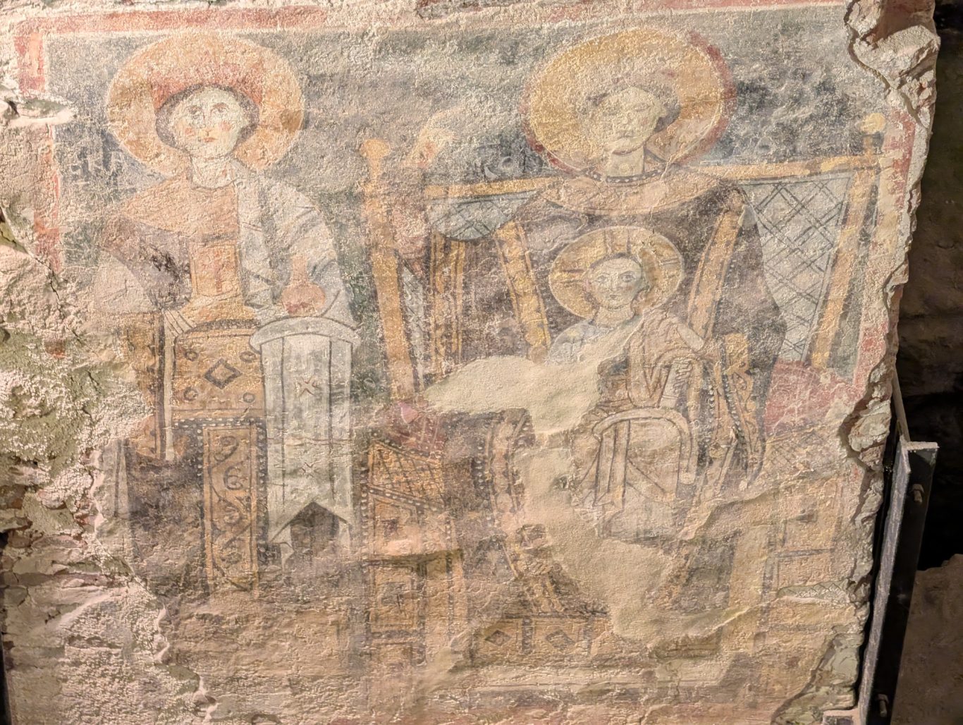 Wandmalerei in der Capella Palatina di San Pietro a Corte Wandmalerei in der Capella Palatina di San Pietro a Corte