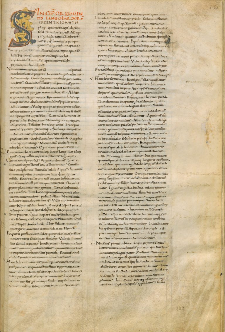 Biblioteca Medicea Laurenziana, Plut.65.35 - Folio 132r - Beginn der "Historia Langobardorum" Biblioteca Medicea Laurenziana, Plut.65.35 - Folio 132r - Beginn der "Historia Langobardorum"