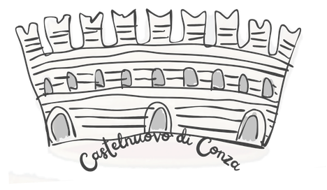 Wappen vom Ort: Castelnuovo di Conza Swallowtail Merlons | Schwalbenschwanzzinnen in Süditalien | Wappen vom Ort: Castelnuovo di Conza