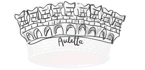 Wappen vom Ort: Auletta Swallowtail Merlons | Schwalbenschwanzzinnen in Süditalien | Wappen vom Ort: Auletta